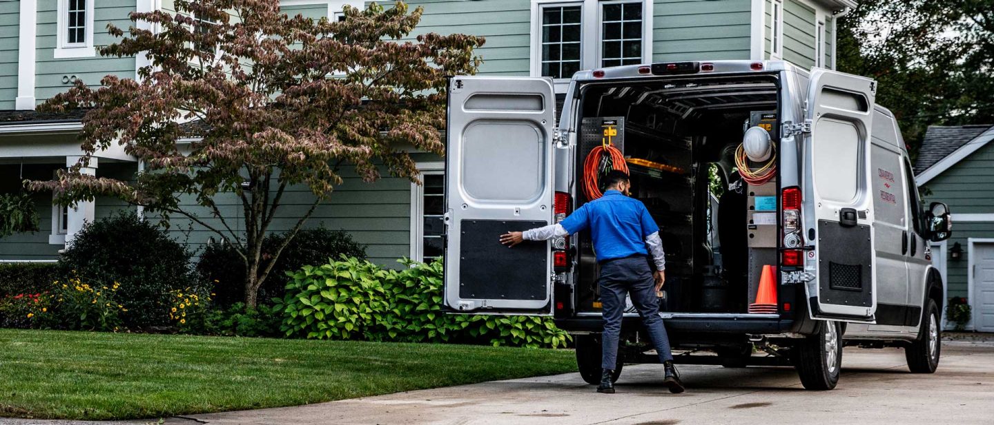 Ram Chassis Cab parked in front of a building.